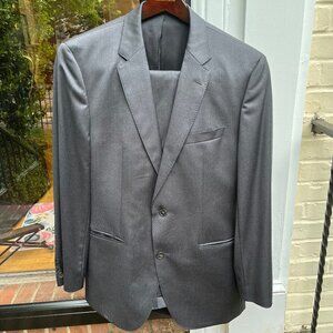 Gray Hugo Boss Johnstons/Lenon Suit 40L Reda Super 100 Wool